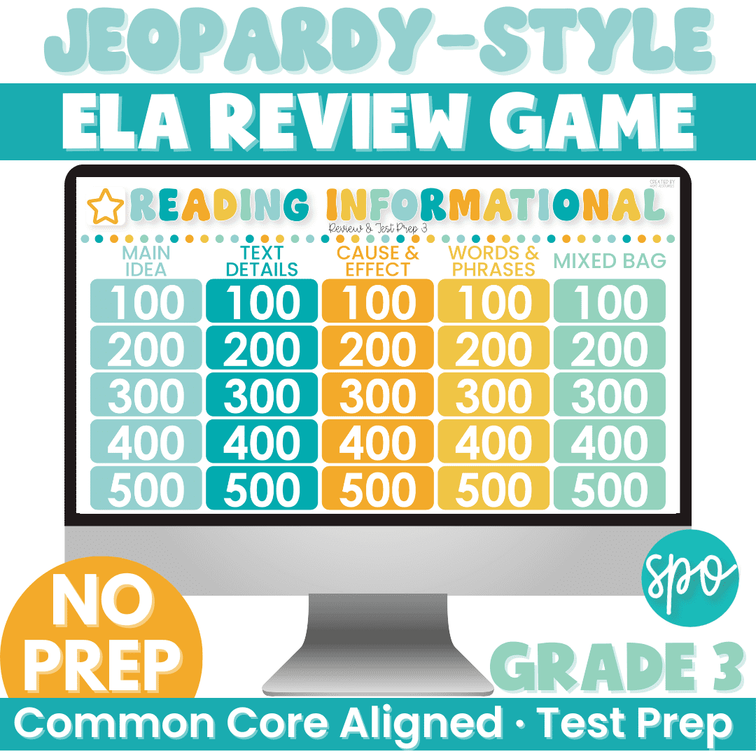 3RD Grade ELA Jeopardy style review game 2