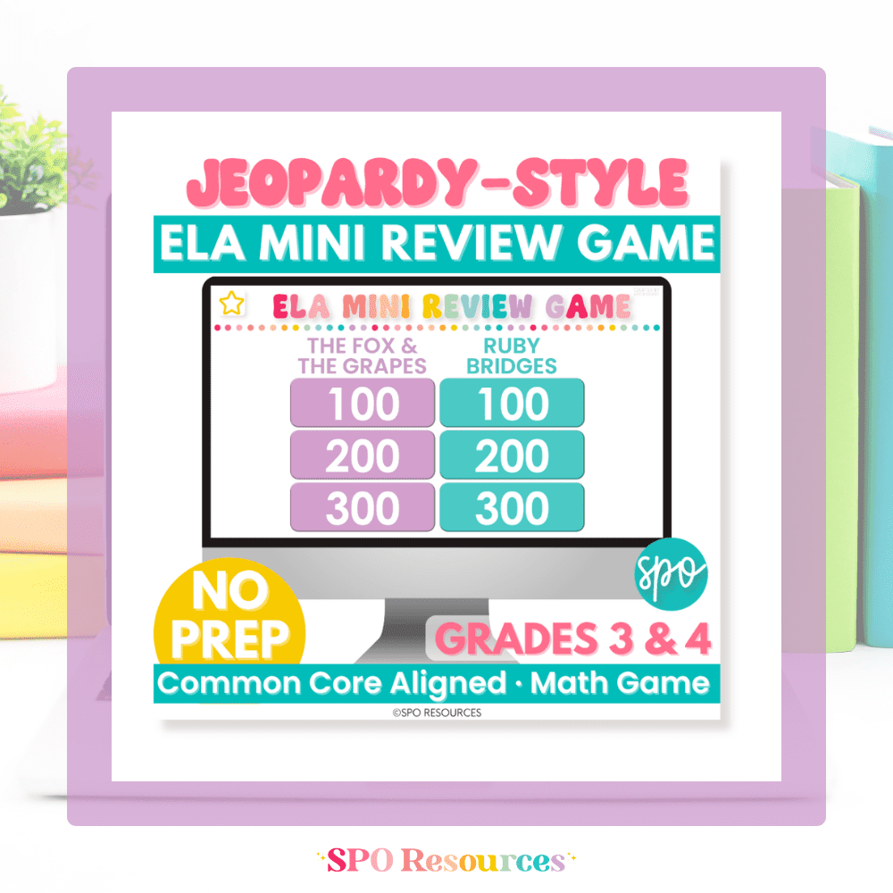Free ELA Test Prep Jeopardy Style Review Game 3rd 4th Grade Reading